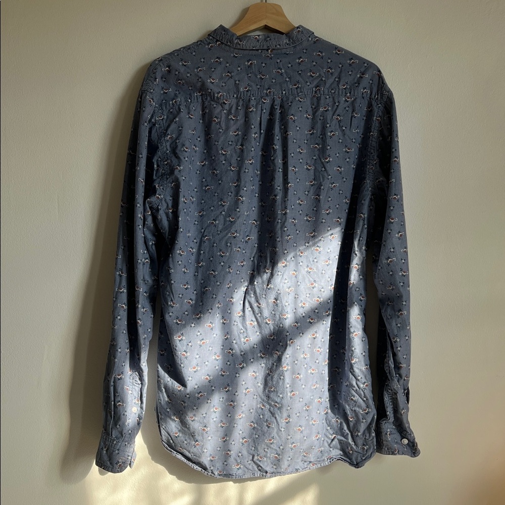 Western-style chambray shirt with floral pattern. C.P.O. Provisions. - Picture 3 of 4